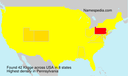 Surname Kligge in USA Surname Kligge in USA