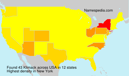 Surname Klimack in USA Surname Klimack in USA