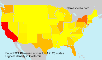 Surname Klimenko in USA Surname Klimenko in USA