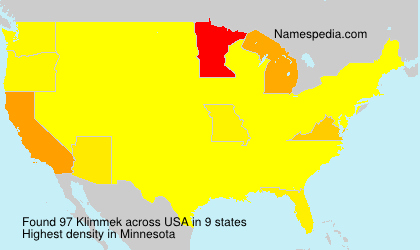 Surname Klimmek in USA Surname Klimmek in USA