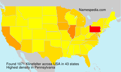 Surname Klinefelter in USA Surname Klinefelter in USA