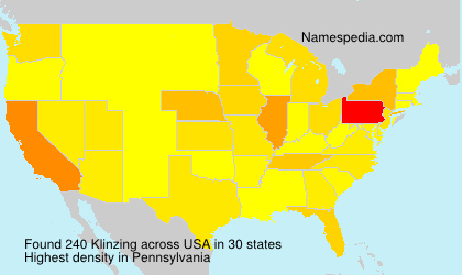 Surname Klinzing in USA Surname Klinzing in USA