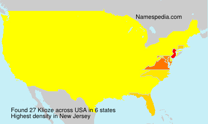 Surname Klioze in USA