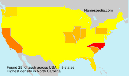 Surname Klitzsch in USA Surname Klitzsch in USA