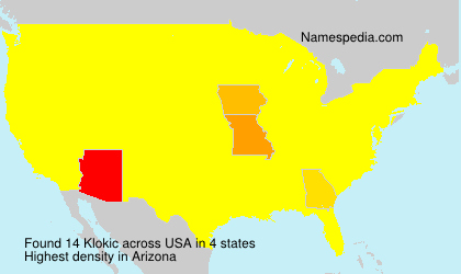 Surname Klokic in USA Surname Klokic in USA