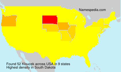 Surname Kloucek in USA Surname Kloucek in USA