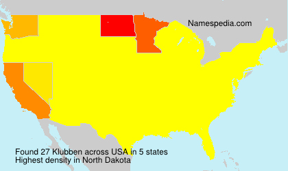 Surname Klubben in USA Surname Klubben in USA