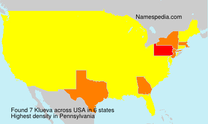 Surname Klueva in USA Surname Klueva in USA