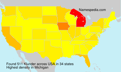 Surname Klunder in USA