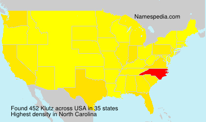 Surname Klutz in USA