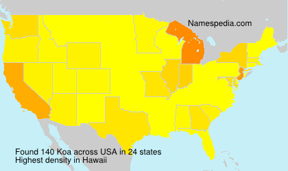 Surname Koa in USA Surname Koa in USA
