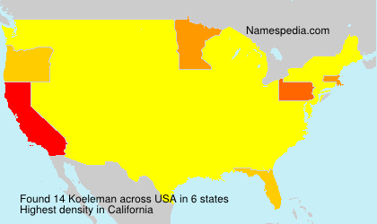 Surname Koeleman in USA Surname Koeleman in USA