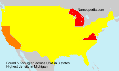 Surname Kohlligian in USA Surname Kohlligian in USA