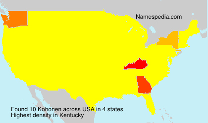 Surname Kohonen in USA Surname Kohonen in USA
