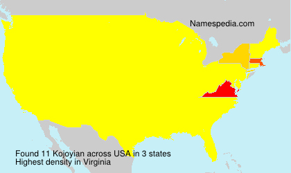 Surname Kojoyian in USA Surname Kojoyian in USA