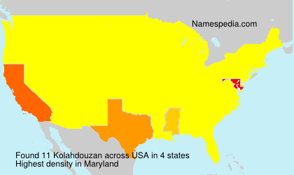 Surname Kolahdouzan in USA