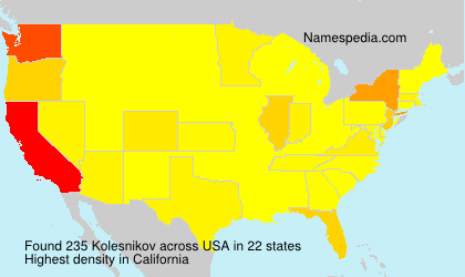 Surname Kolesnikov in USA Surname Kolesnikov in USA