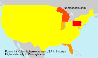 Surname Kolesnitchenko in USA Surname Kolesnitchenko in USA