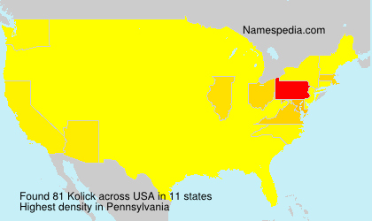 Surname Kolick in USA Surname Kolick in USA