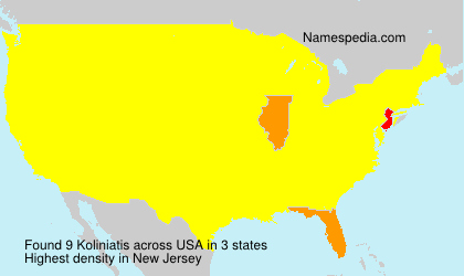 Surname Koliniatis in USA Surname Koliniatis in USA