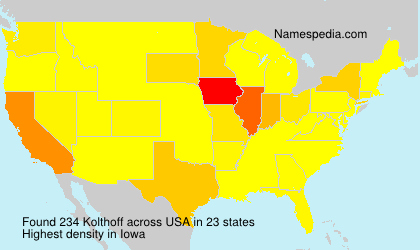 Surname Kolthoff in USA Surname Kolthoff in USA