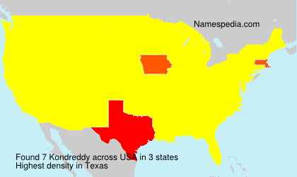 Surname Kondreddy in USA Surname Kondreddy in USA