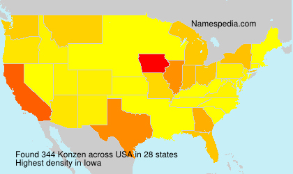 Surname Konzen in USA Surname Konzen in USA