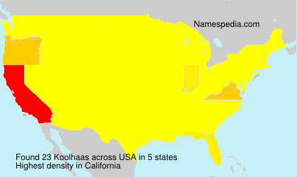 Surname Koolhaas in USA Surname Koolhaas in USA