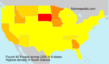Surname Koopal in USA Surname Koopal in USA
