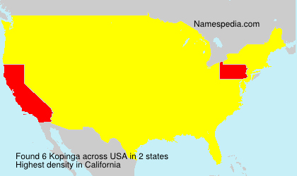 Surname Kopinga in USA Surname Kopinga in USA