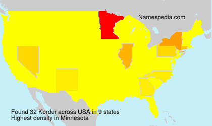 Surname Korder in USA Surname Korder in USA