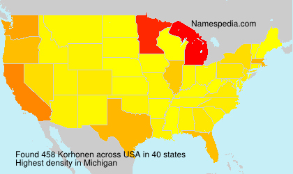 Surname Korhonen in USA Surname Korhonen in USA
