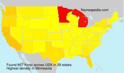 Surname Korpi in USA Surname Korpi in USA