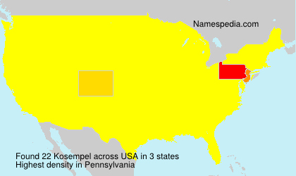 Surname Kosempel in USA Surname Kosempel in USA