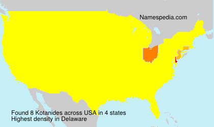 Surname Kotanides in USA Surname Kotanides in USA