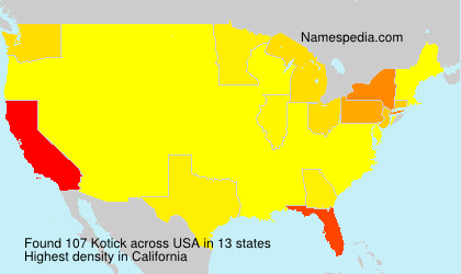 Surname Kotick in USA Surname Kotick in USA