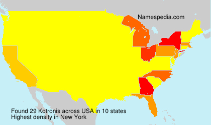 Surname Kotronis in USA Surname Kotronis in USA