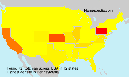 Surname Kotzman in USA Surname Kotzman in USA