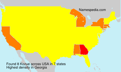 Surname Kozue in USA Surname Kozue in USA