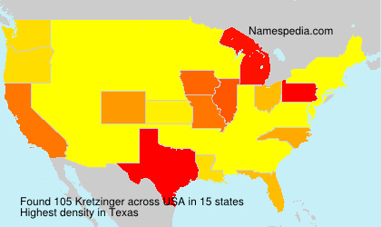 Surname Kretzinger in USA Surname Kretzinger in USA