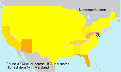 Surname Krickler in USA
