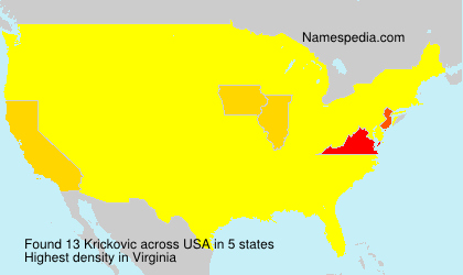 Surname Krickovic in USA Surname Krickovic in USA