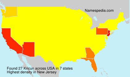 Surname Kricun in USA Surname Kricun in USA