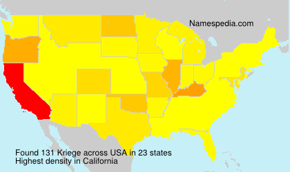 Surname Kriege in USA Surname Kriege in USA