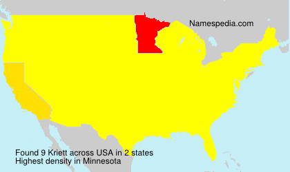 Surname Kriett in USA Surname Kriett in USA