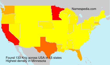 Surname Krig in USA Surname Krig in USA