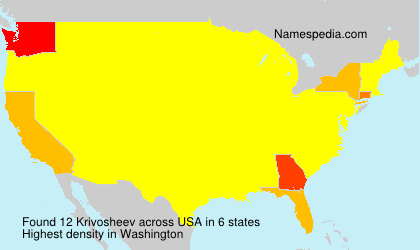 Surname Krivosheev in USA Surname Krivosheev in USA