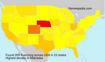 Surname Kuenning in USA Surname Kuenning in USA