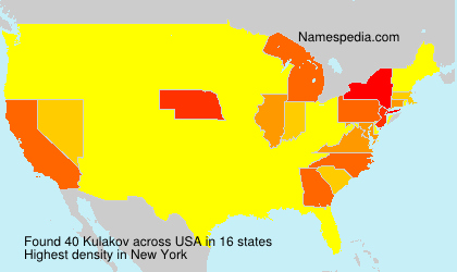 Surname Kulakov in USA Surname Kulakov in USA