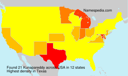 Surname Kunapareddy in USA Surname Kunapareddy in USA